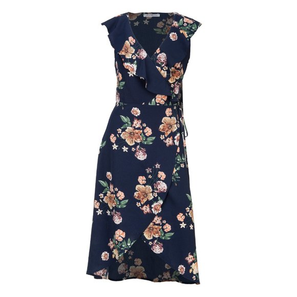 ARIANNA by Howards Dresses & Skirts - NWT ARIANNA by Howards. Navy Floral Wrap Dress S/M